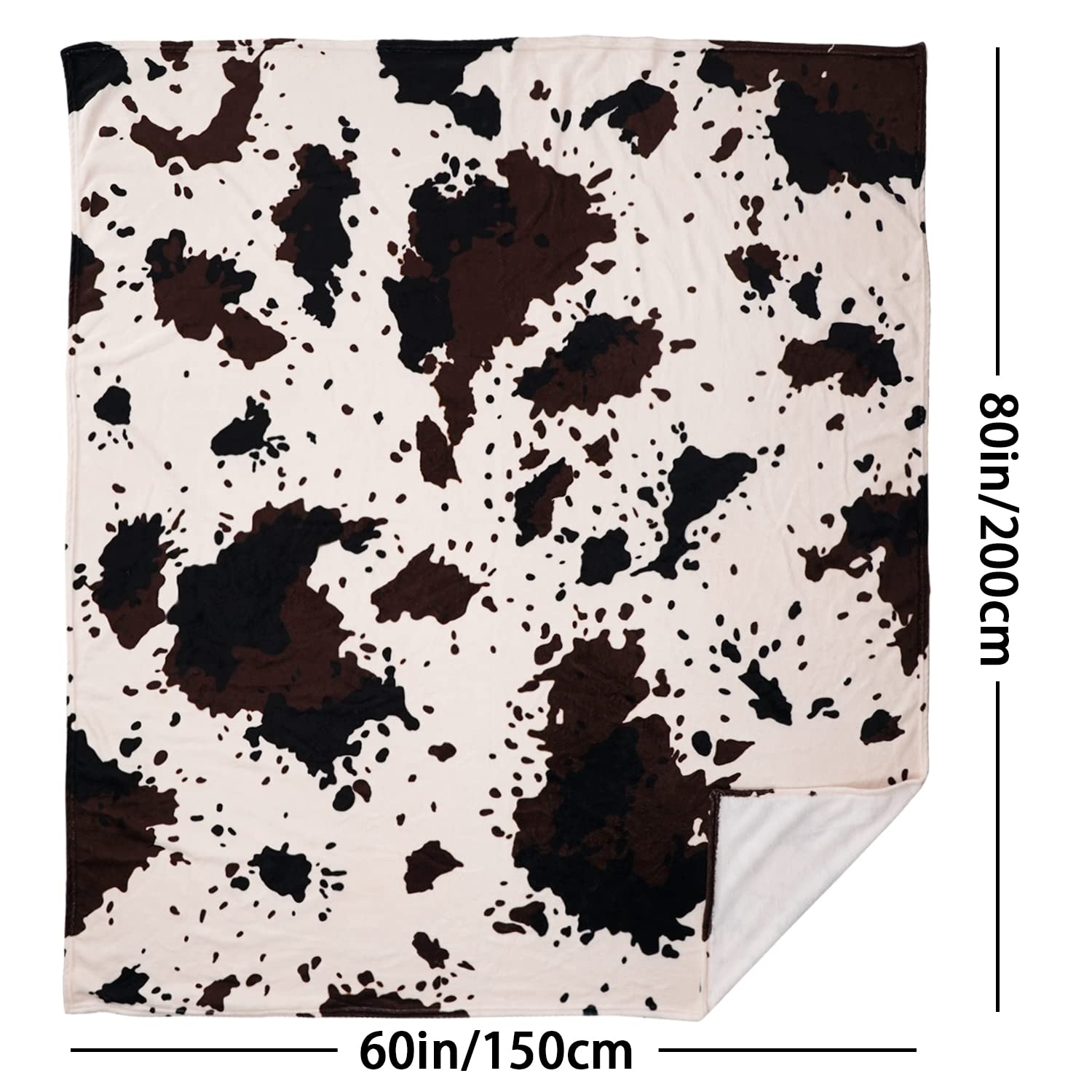 Amazon.com: Yiyhuxf Cow Print Blanket Animal Brown Black Milky